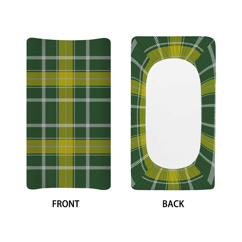 Green And Yellow Stewart Tartan Print Changing Pad Cover