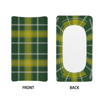 Green And Yellow Stewart Tartan Print Changing Pad Cover
