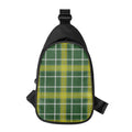 Green And Yellow Stewart Tartan Print Sling Bag