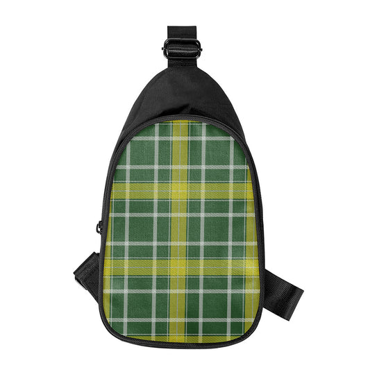 Green And Yellow Stewart Tartan Print Chest Bag