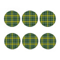 Green And Yellow Stewart Tartan Print Coaster Set