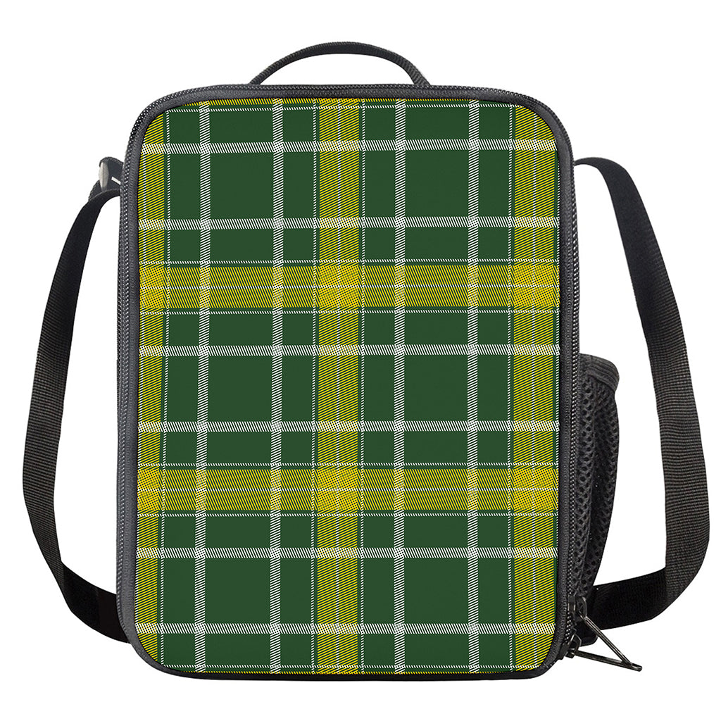 Green And Yellow Stewart Tartan Print Crossbody Lunch Bag
