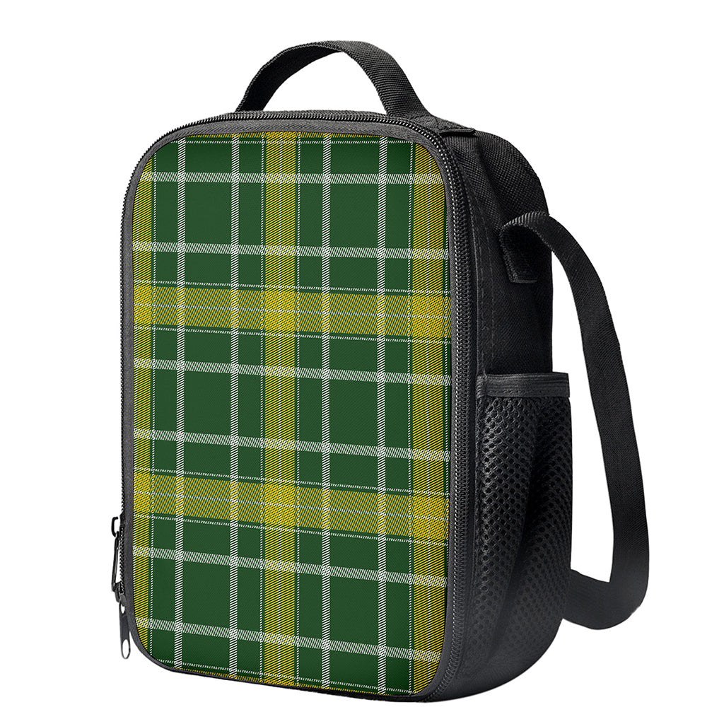 Green And Yellow Stewart Tartan Print Crossbody Lunch Bag