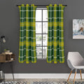 Green And Yellow Stewart Tartan Print Grommet Curtain Panels