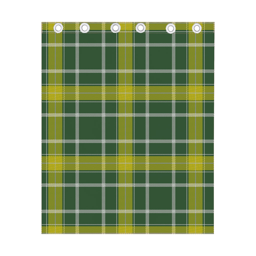 Green And Yellow Stewart Tartan Print Curtain