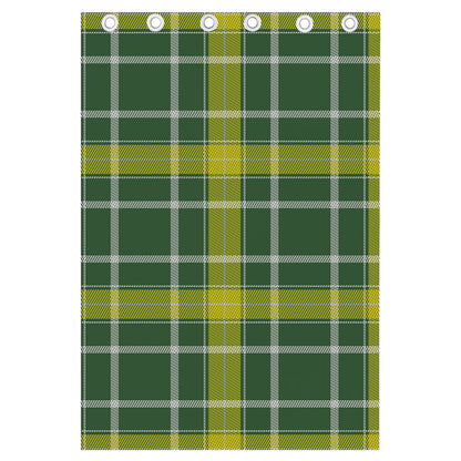Green And Yellow Stewart Tartan Print Curtain