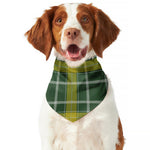 Green And Yellow Stewart Tartan Print Dog Bandana