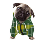 Green And Yellow Stewart Tartan Print Dog Zip Up Hoodie