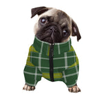 Green And Yellow Stewart Tartan Print Dog Zip Up Jacket