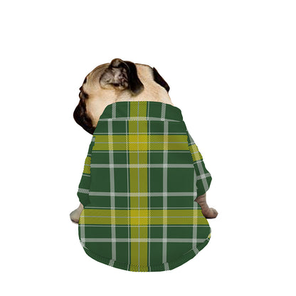 Green And Yellow Stewart Tartan Print Dog Zip Up Jacket