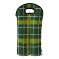 Green And Yellow Stewart Tartan Print Double Neoprene Wine Tote