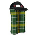 Green And Yellow Stewart Tartan Print Double Neoprene Wine Tote