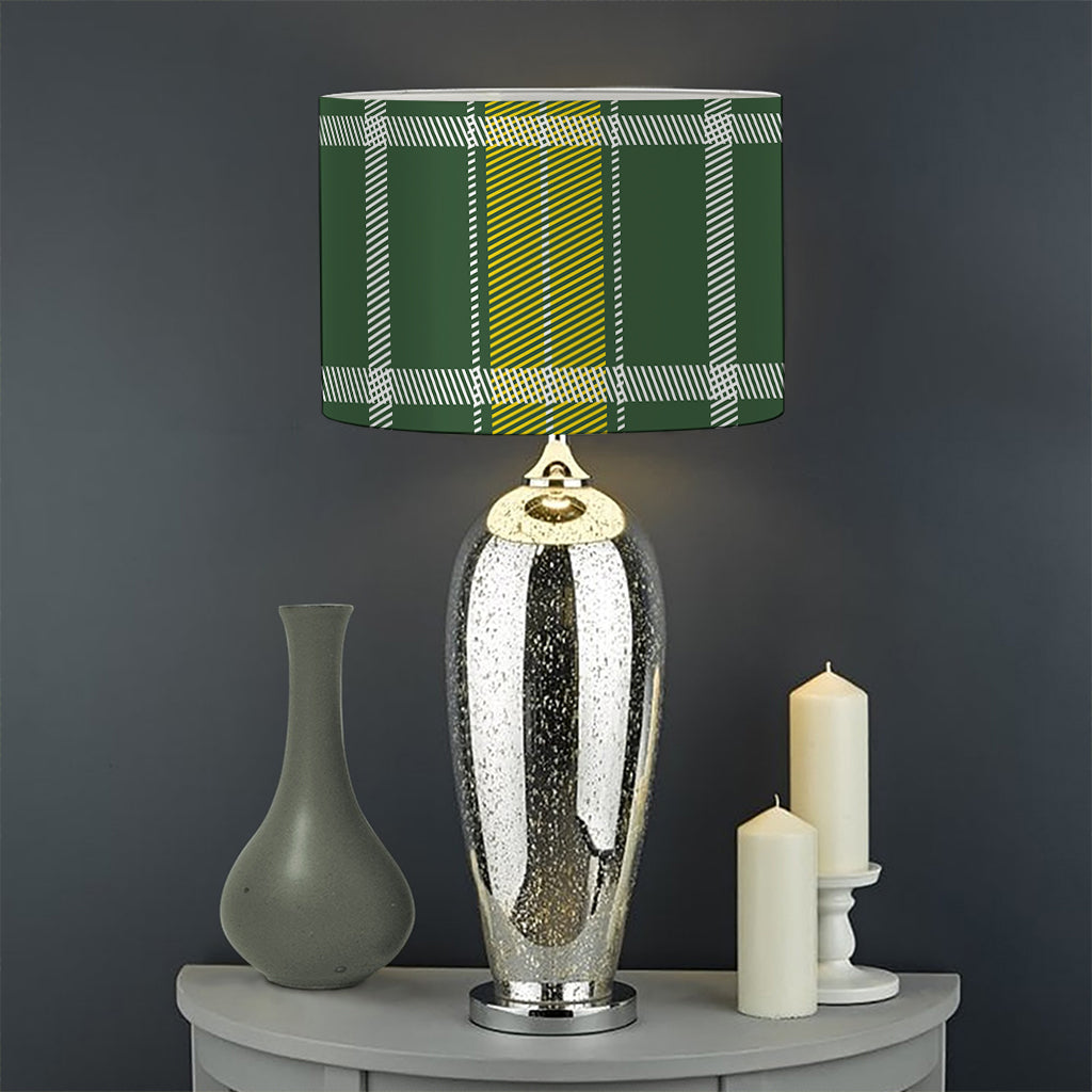 Green And Yellow Stewart Tartan Print Drum Lamp Shade
