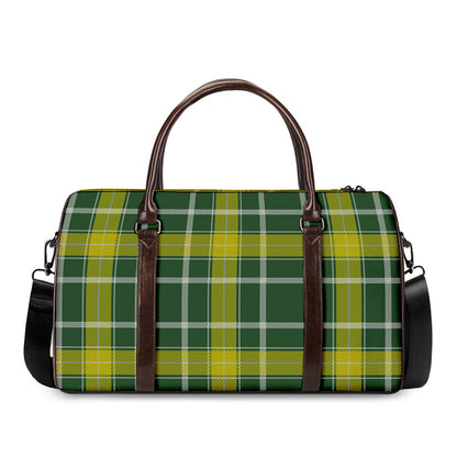 Green And Yellow Stewart Tartan Print Duffle Bag
