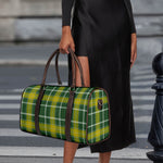 Green And Yellow Stewart Tartan Print Duffle Bag