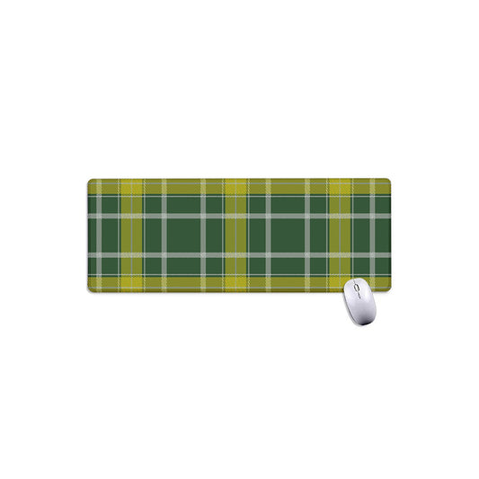 Green And Yellow Stewart Tartan Print Extended Mouse Pad