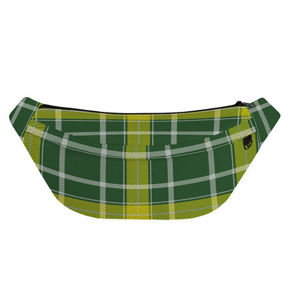 Green And Yellow Stewart Tartan Print Fanny Pack