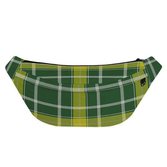 Green And Yellow Stewart Tartan Print Fanny Pack