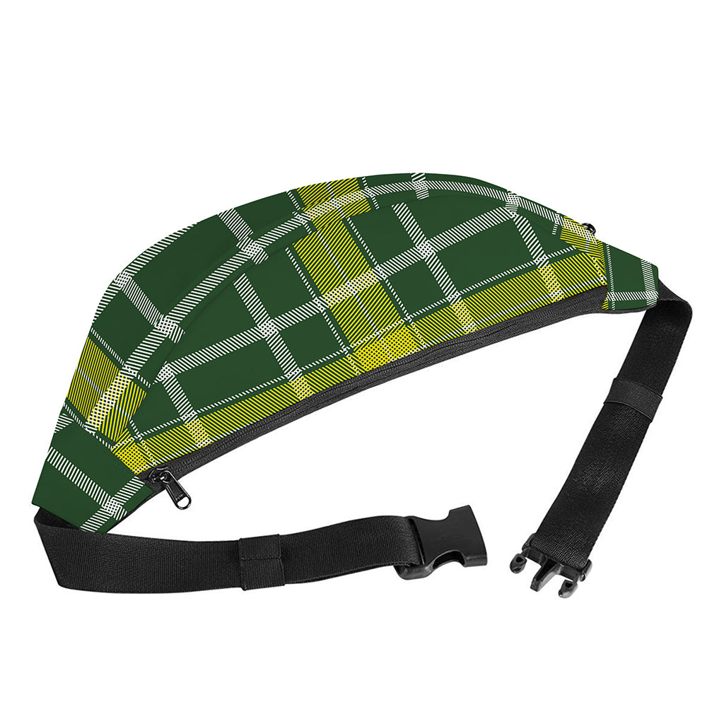 Green And Yellow Stewart Tartan Print Fanny Pack