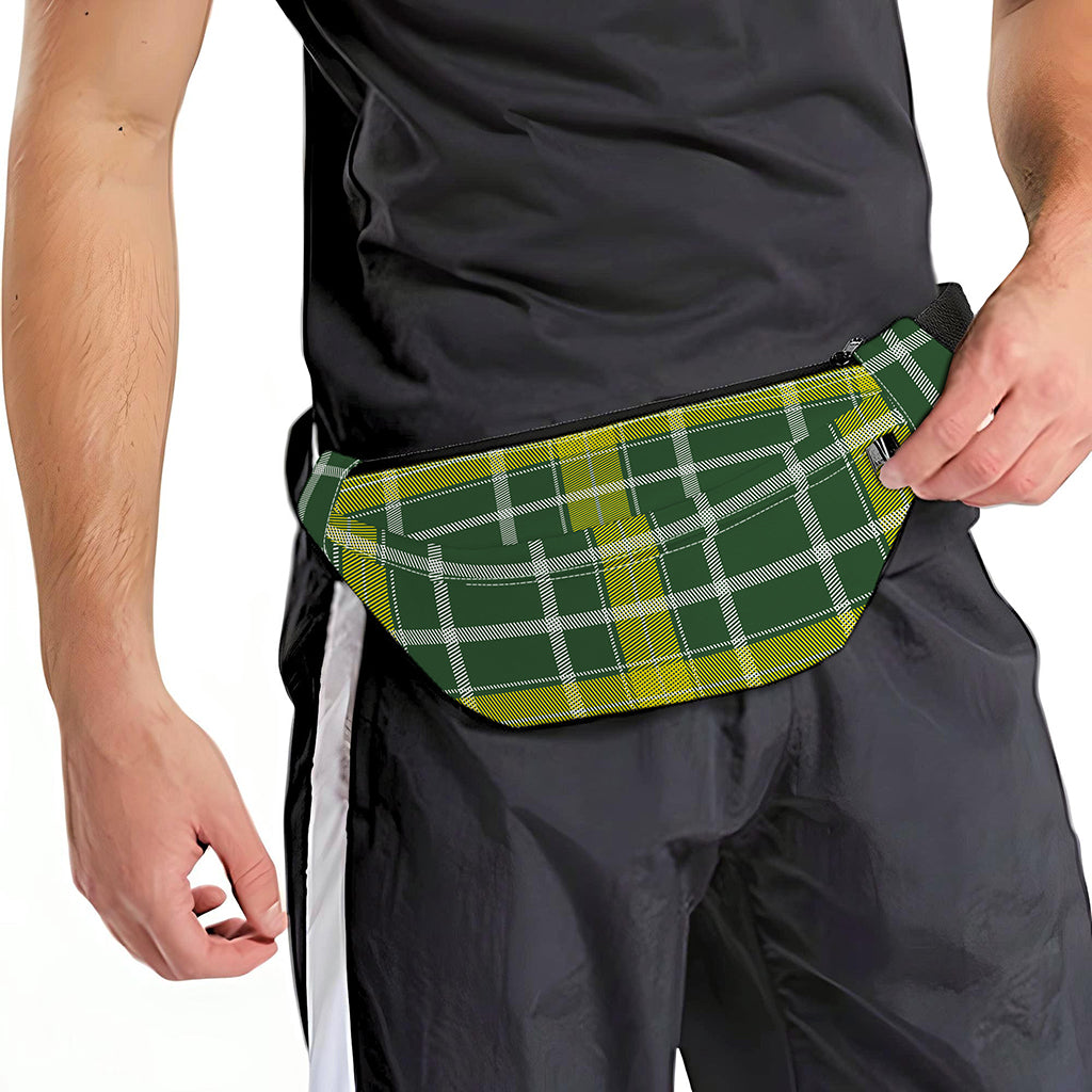 Green And Yellow Stewart Tartan Print Fanny Pack