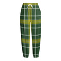 Green And Yellow Stewart Tartan Print Fleece Lined Knit Pants
