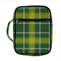 Green And Yellow Stewart Tartan Print Front Pocket Bible Bag
