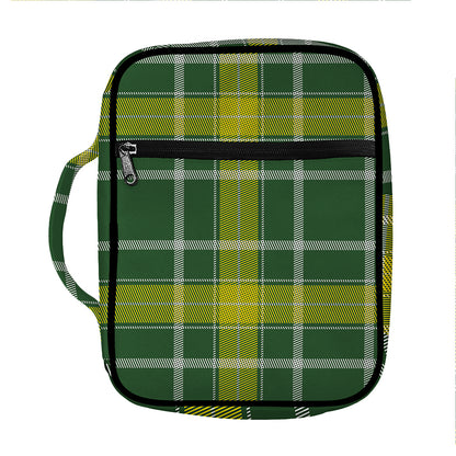 Green And Yellow Stewart Tartan Print Front Pocket Bible Bag