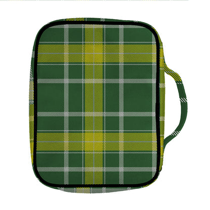 Green And Yellow Stewart Tartan Print Front Pocket Bible Bag