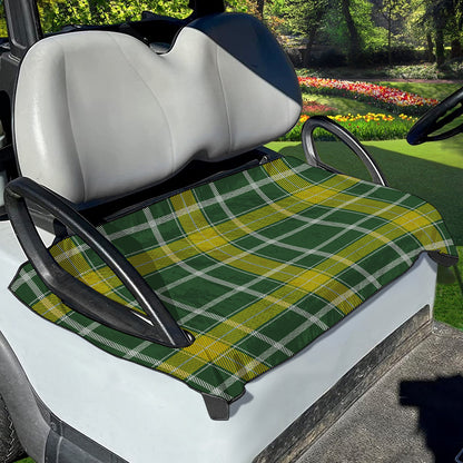 Green And Yellow Stewart Tartan Print Golf Cart Seat Cover