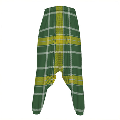 Green And Yellow Stewart Tartan Print Hammer Pants