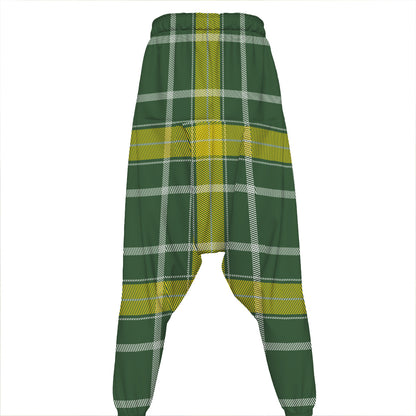 Green And Yellow Stewart Tartan Print Hammer Pants