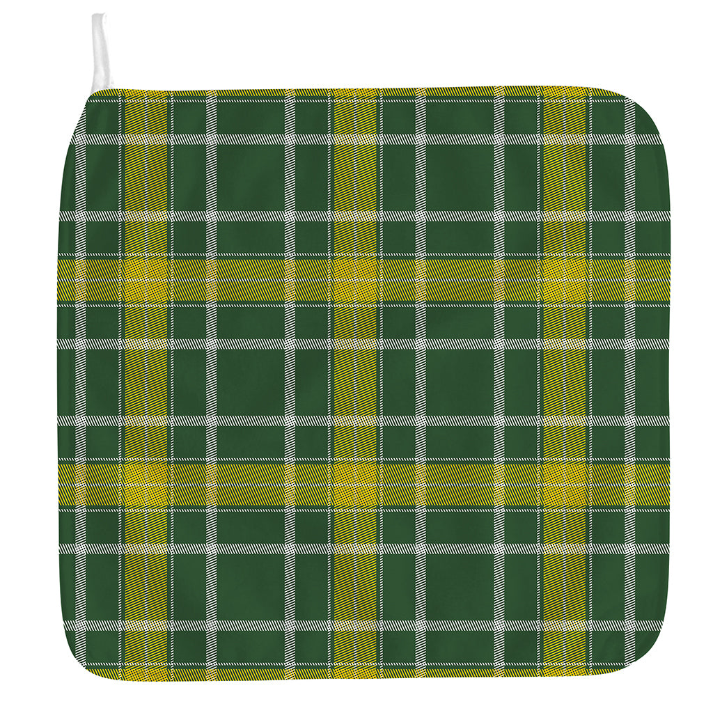 Green And Yellow Stewart Tartan Print Hand Towel