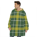 Green And Yellow Stewart Tartan Print Hoodie Blanket