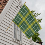Green And Yellow Stewart Tartan Print House Flag