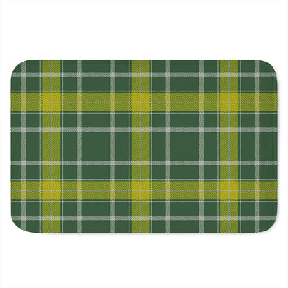 Green And Yellow Stewart Tartan Print Indoor Door Mat