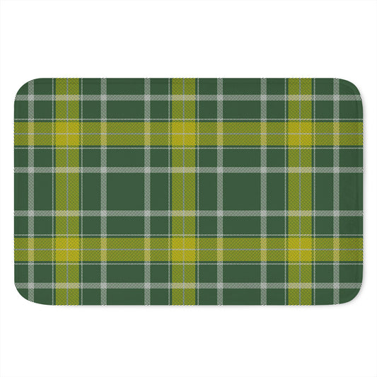 Green And Yellow Stewart Tartan Print Indoor Door Mat