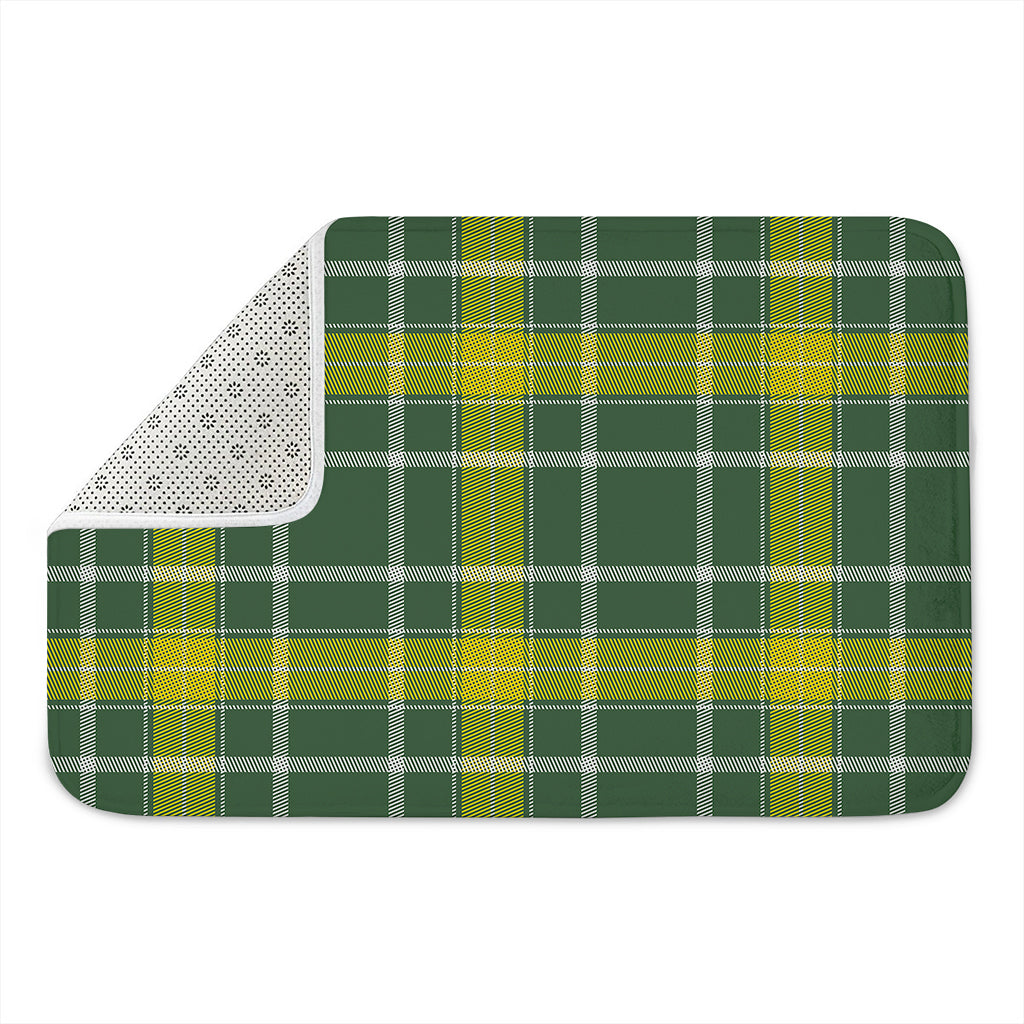 Green And Yellow Stewart Tartan Print Indoor Door Mat