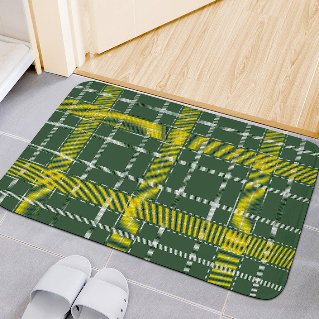 Green And Yellow Stewart Tartan Print Indoor Door Mat