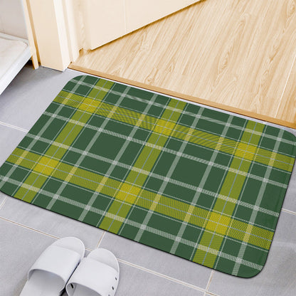 Green And Yellow Stewart Tartan Print Indoor Door Mat