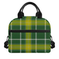 Green And Yellow Stewart Tartan Print Insulated Lunch Bag