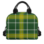 Green And Yellow Stewart Tartan Print Insulated Lunch Bag