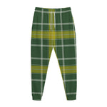 Green And Yellow Stewart Tartan Print Jogger Pants
