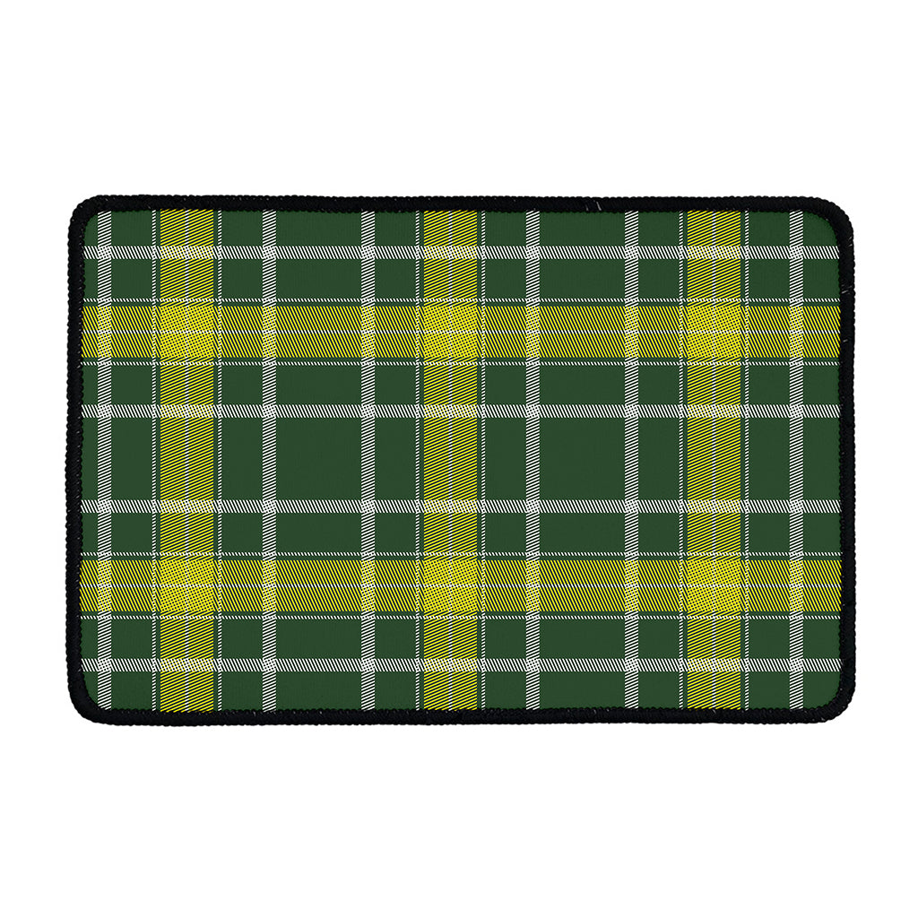 Green And Yellow Stewart Tartan Print Kitchen Mat