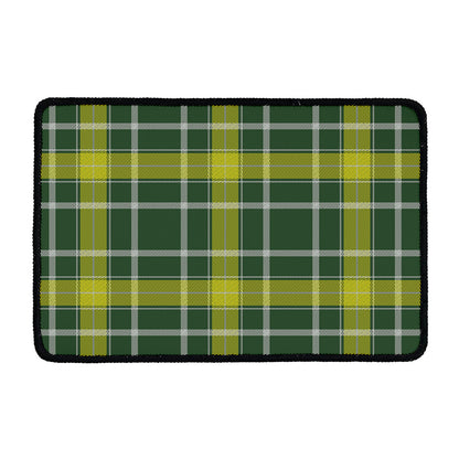 Green And Yellow Stewart Tartan Print Kitchen Mat
