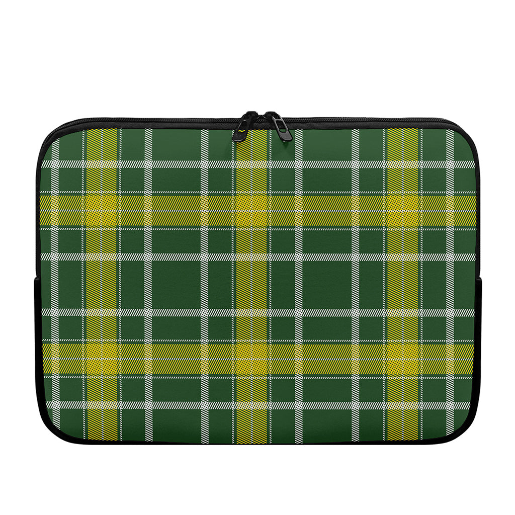 Green And Yellow Stewart Tartan Print Laptop Sleeve