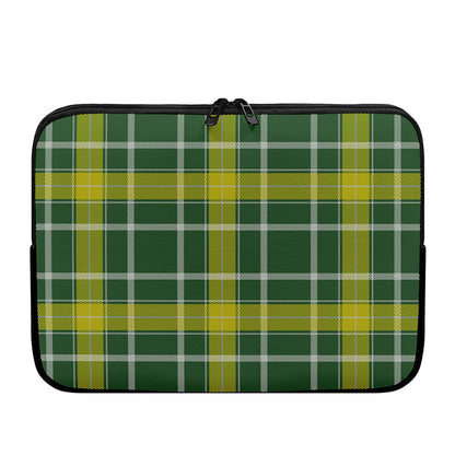 Green And Yellow Stewart Tartan Print Laptop Sleeve