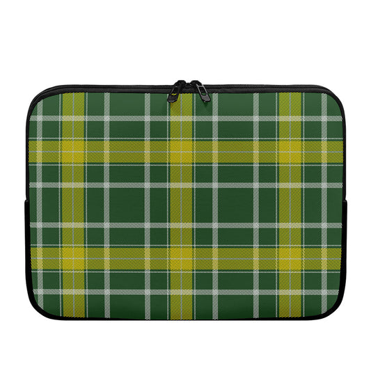 Green And Yellow Stewart Tartan Print Laptop Sleeve
