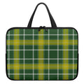 Green And Yellow Stewart Tartan Print Laptop Sleeve With Handle
