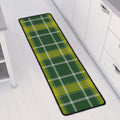 Green And Yellow Stewart Tartan Print Long Kitchen Mat