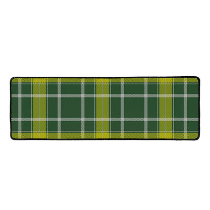 Green And Yellow Stewart Tartan Print Long Kitchen Mat